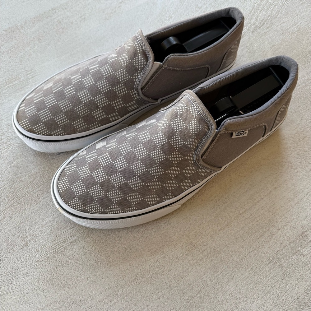 Vans Men's Gray Slip-On Shoes 9.5